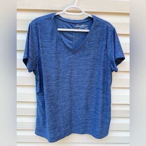 Eddie Bauer Compass Essentials women’s V-neck T-shirt. Blue size XL
